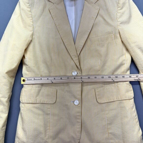 Women's Size 6/7 Blazer Gray Vintage Made In Japan Yellow Striped - Picture 5 of 13